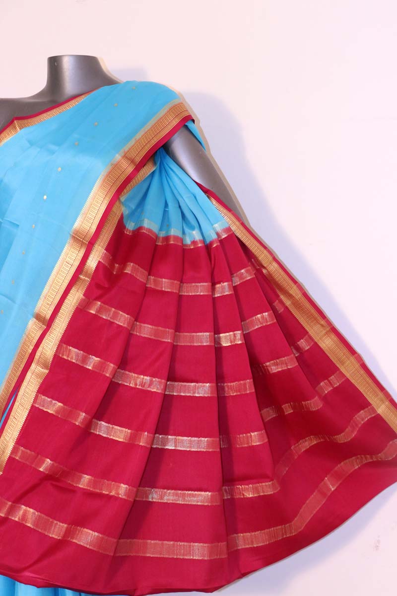Traditional Butta Pure Mysore Crepe Silk Saree AI215073
